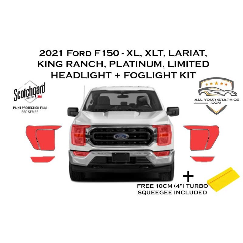 2021 Ford F-150 XL, XLT, LARIAT, KING RANCH, PLATINUM, and LIMITED PPF Kits